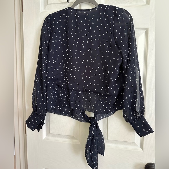 Lioness Wrap Top in Navy Star Print - Picture 3 of 6